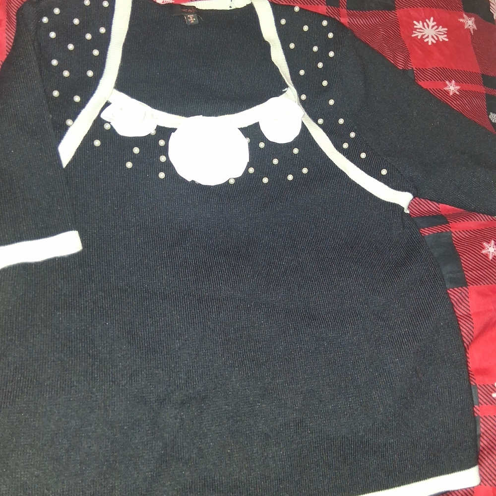 Elegant Black and White Women's Sweater